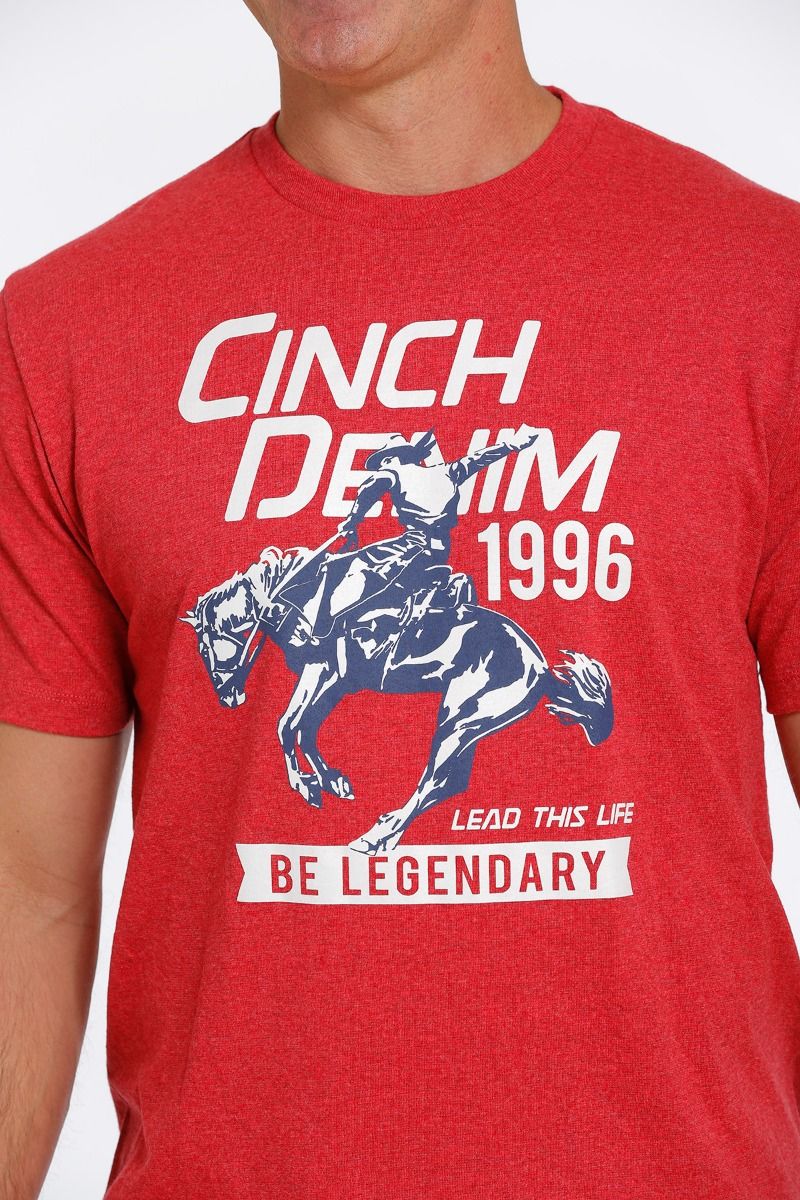 Cinch Men's Jeans Logo Graphic T-Shirt  In Red MTT1690503