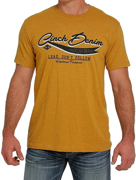 Cinch Apparel Men's Short Sleeve Graphic Tee Gold