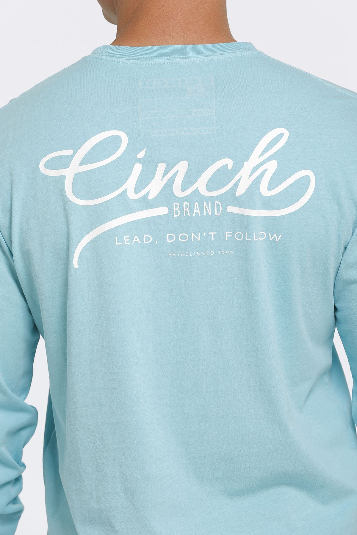 Cinch Men's Long Sleeve T-Shirt In Light Blue MTT1721001