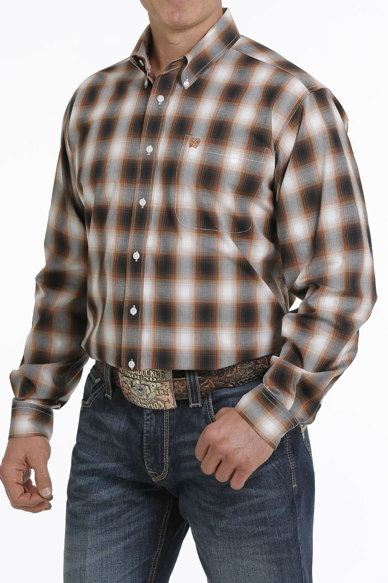 Men's Long Sleeve Plaid Button Down By Cinch MTW1105291