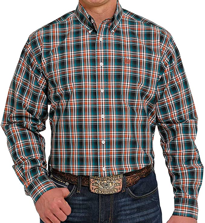 Cinch Men's Plaid Button Down Long Sleeve Western Shirt