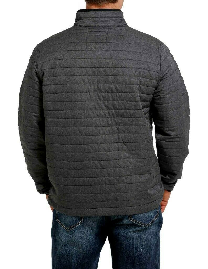 Men's Charcoal Quilted Poly-fil Half Zip Front Pullover By Cinch MWJ1547002