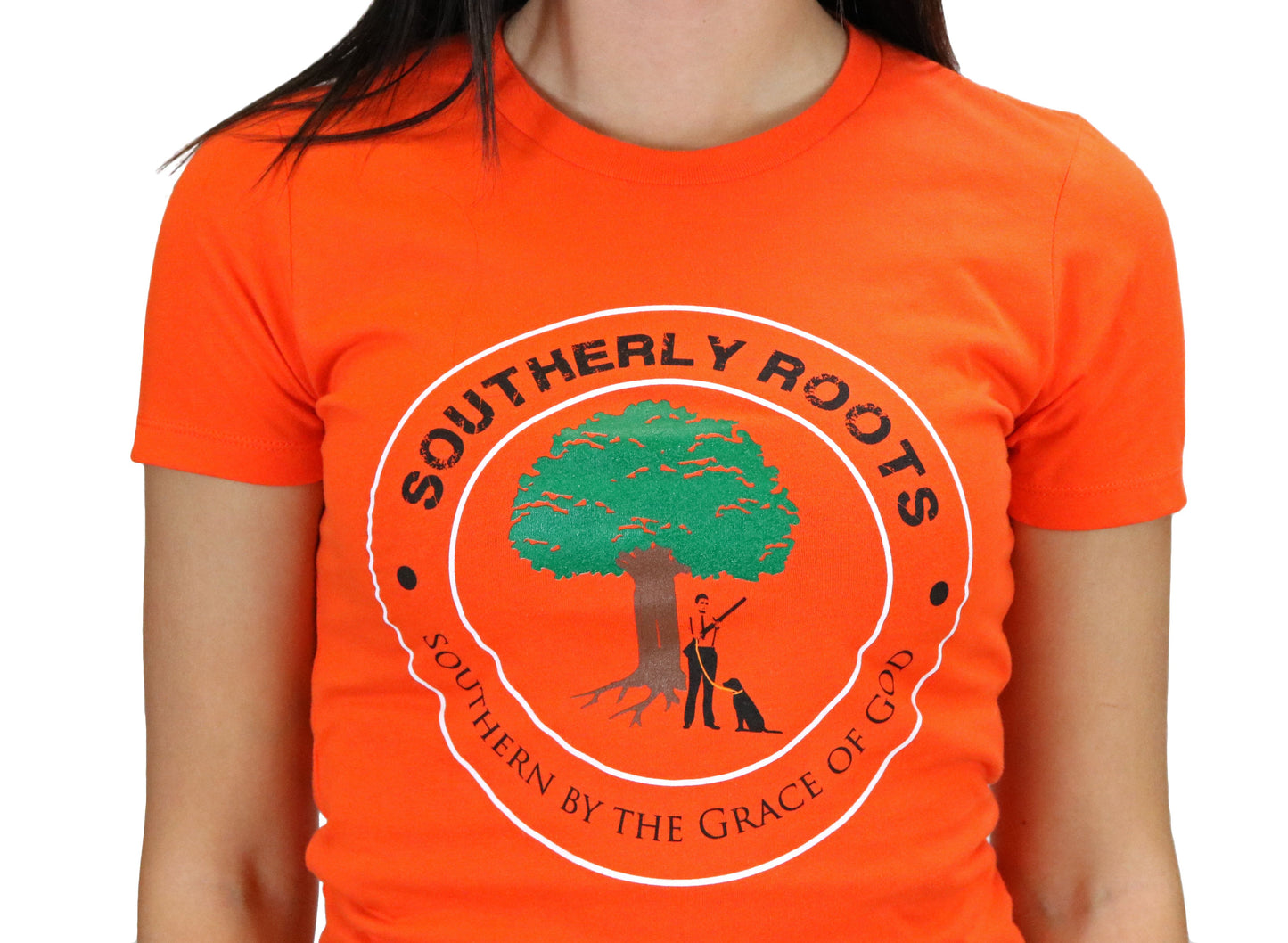 Southerly Roots Southern Belle Boyfriend Logo Tee in Orange