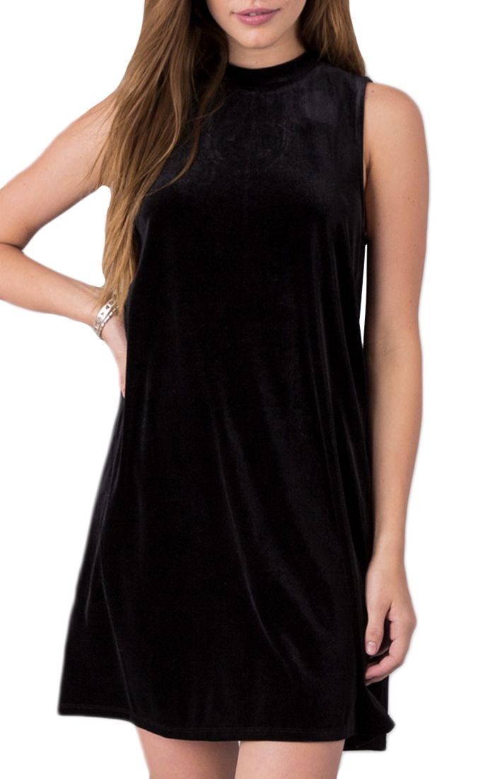 Others Follow Gigi Velvet Tie Back Dress in Black