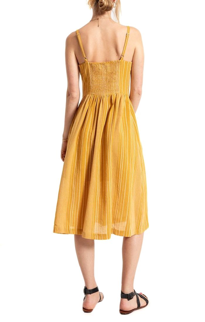 Others Follow Chloe Midi Dress in Color Golden Rod OD201262