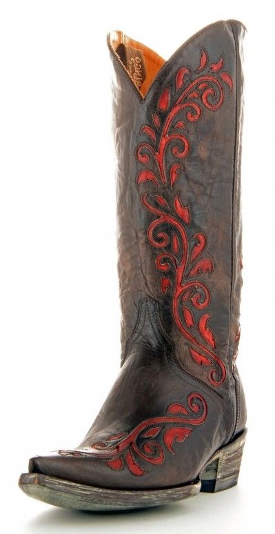 Old Gringo Boots Estere Vesuvio Chocolate and Red Boots