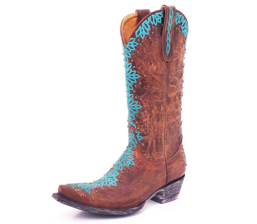 Old Gringo Tatum 13" Vesuvio Brass and Turquoise Boots