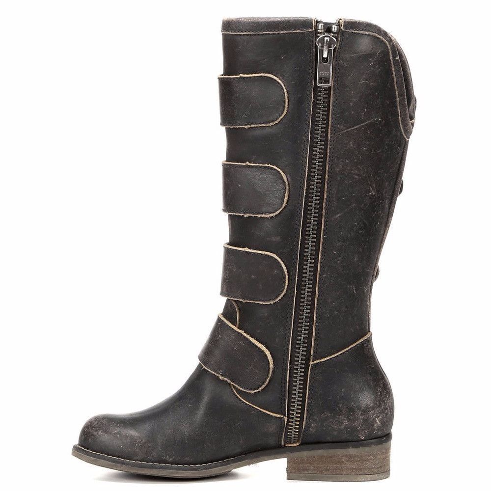 Corral Distressed Black Straps and Zipper Boot