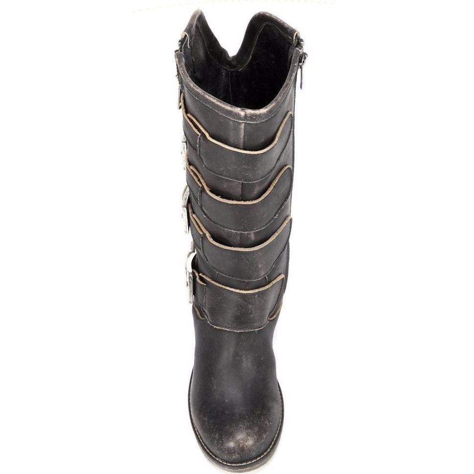 Corral Distressed Black Straps and Zipper Boot