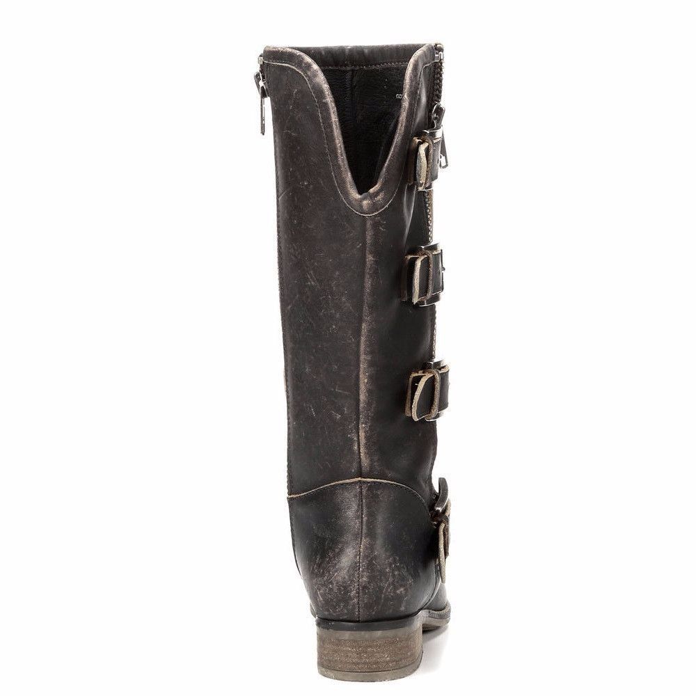 Corral Distressed Black Straps and Zipper Boot