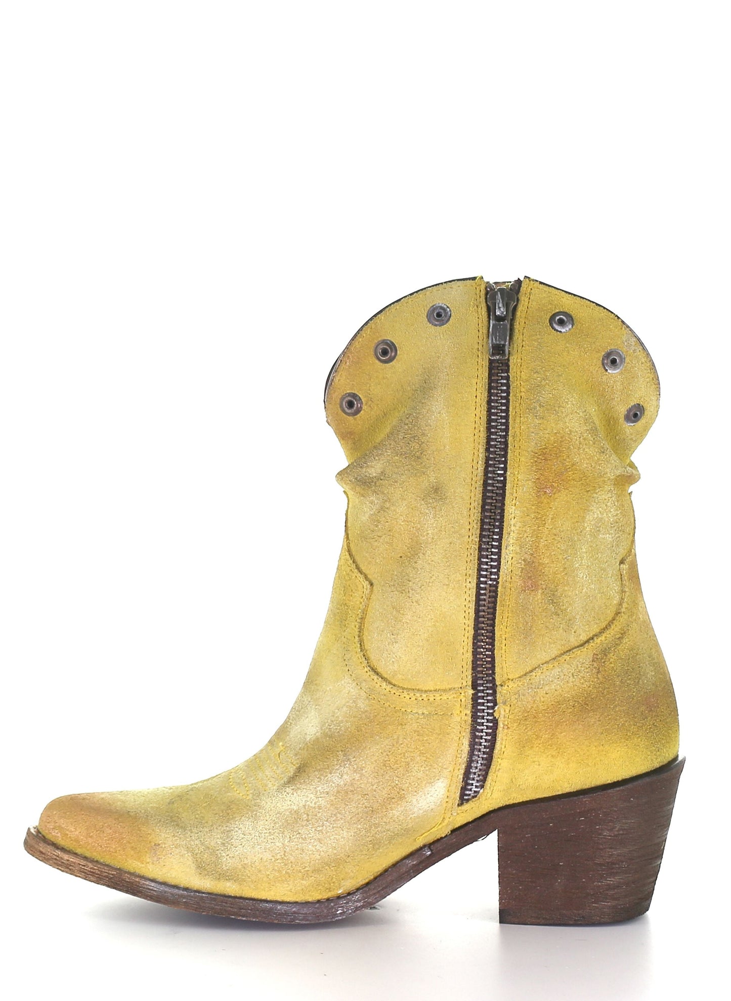 Corral Boots Yellow  Stud And Fringe Ankle Boots Q0168