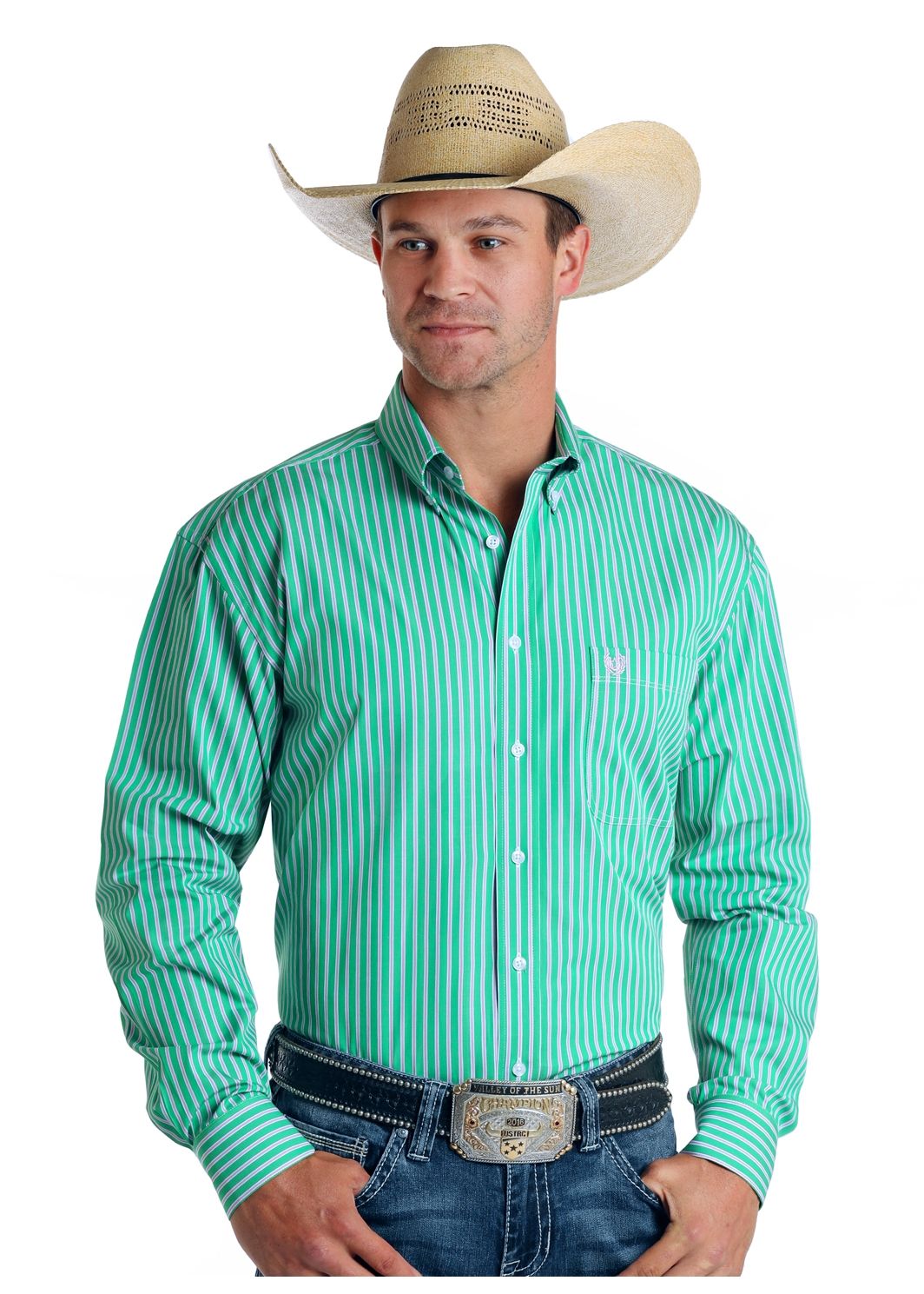 Rock and Roll Cowboy Men's Long Sleeve Button Down Shirt