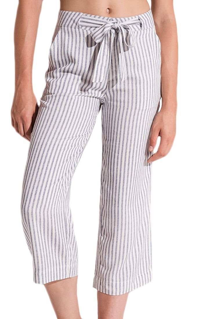 Rag Poets Vail Cropped Tie Waist Pants in Mood Indigo