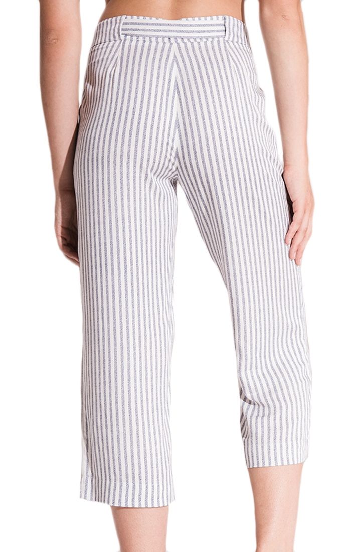 Rag Poets Vail Cropped Tie Waist Pants in Mood Indigo