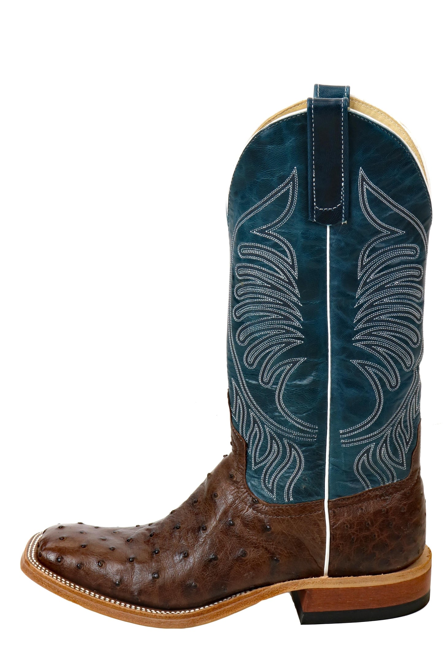 Anderson Bean Men's Square Toe Kango Tabacco Mad Dog Full Quill Ostrich Boots