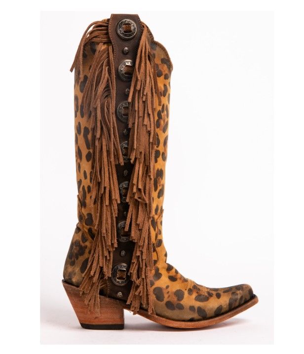 Ophelia Chita Miel Concho Fringed Boots