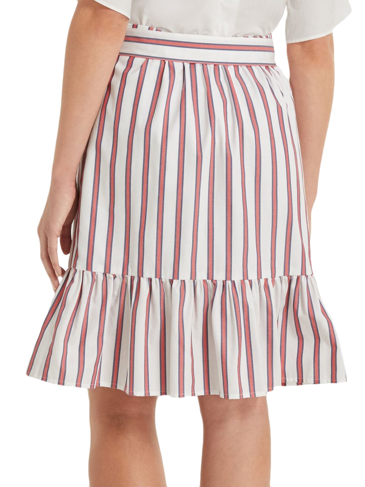 Draper James Stripe Flounce Skirt in Pink Multi