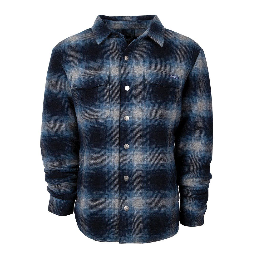 Men's Ludlow Long Sleeve Shirt Jacket  In Blue Plaid By STS Ranchwear Sts2176