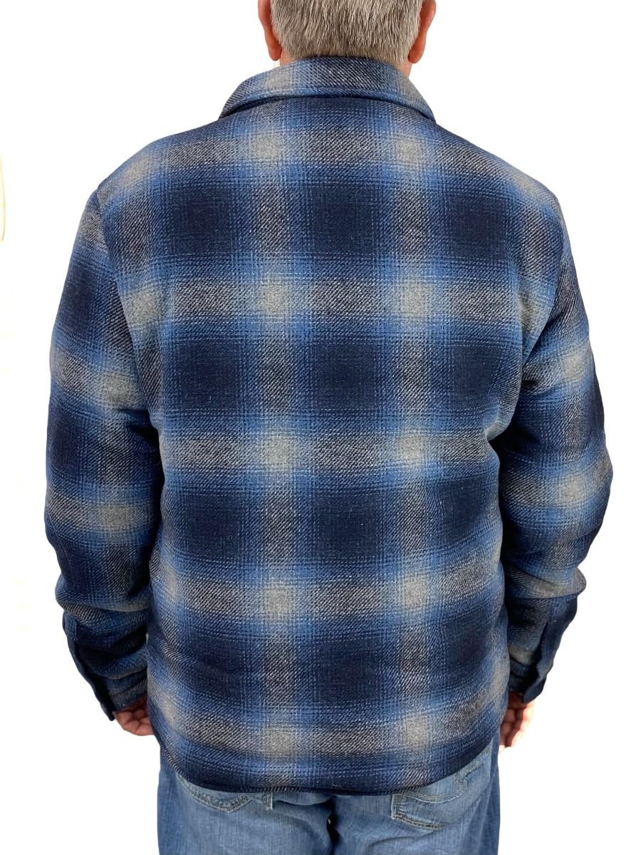 Men's Ludlow Long Sleeve Shirt Jacket  In Blue Plaid By STS Ranchwear Sts2176