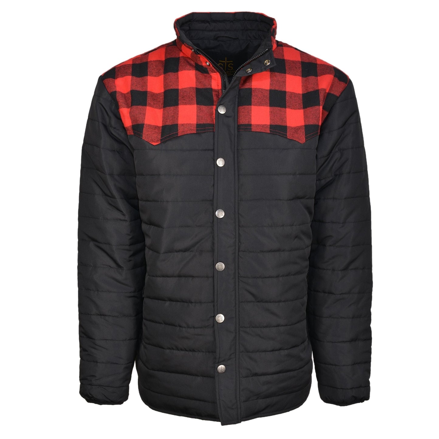 STS Ranchwear Men's River Jacket in Black with Buffalo Plaid