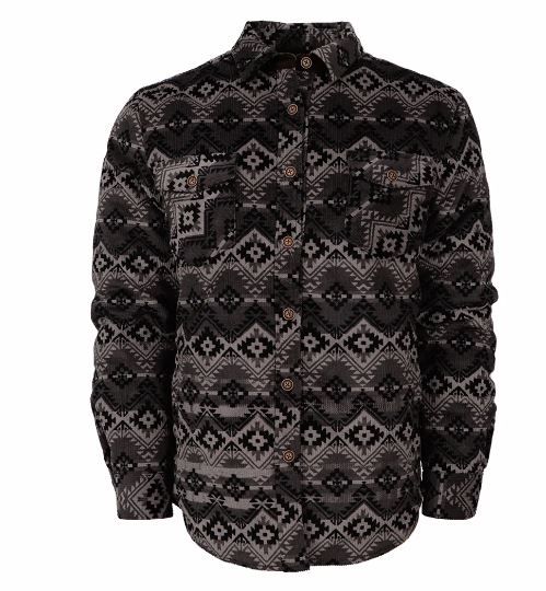 Men's Everette Jacket In Black Aztec and Reversible