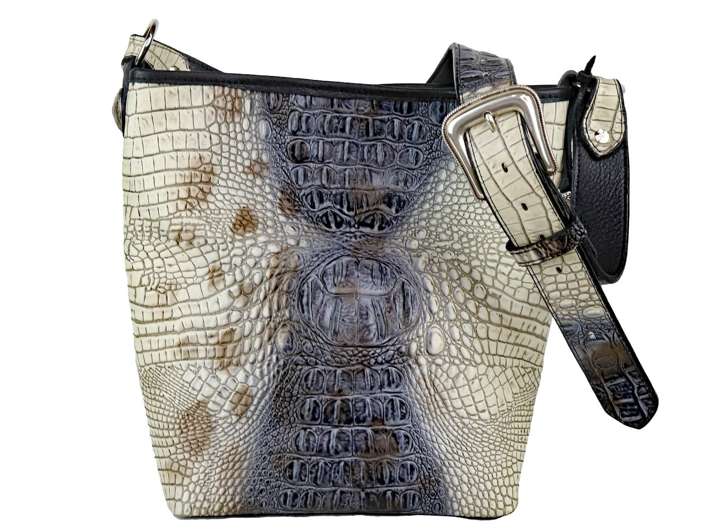 Double J Saddlery Zebra Crocodile Print Tote