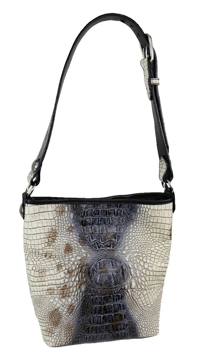 Double J Saddlery Zebra Crocodile Print Tote