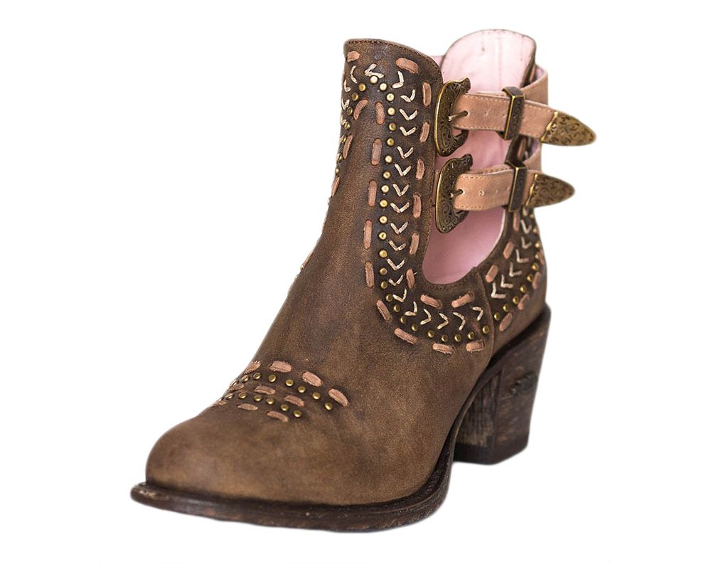 Miss Macie Geez Louise Brown Buckle Ankle Boot