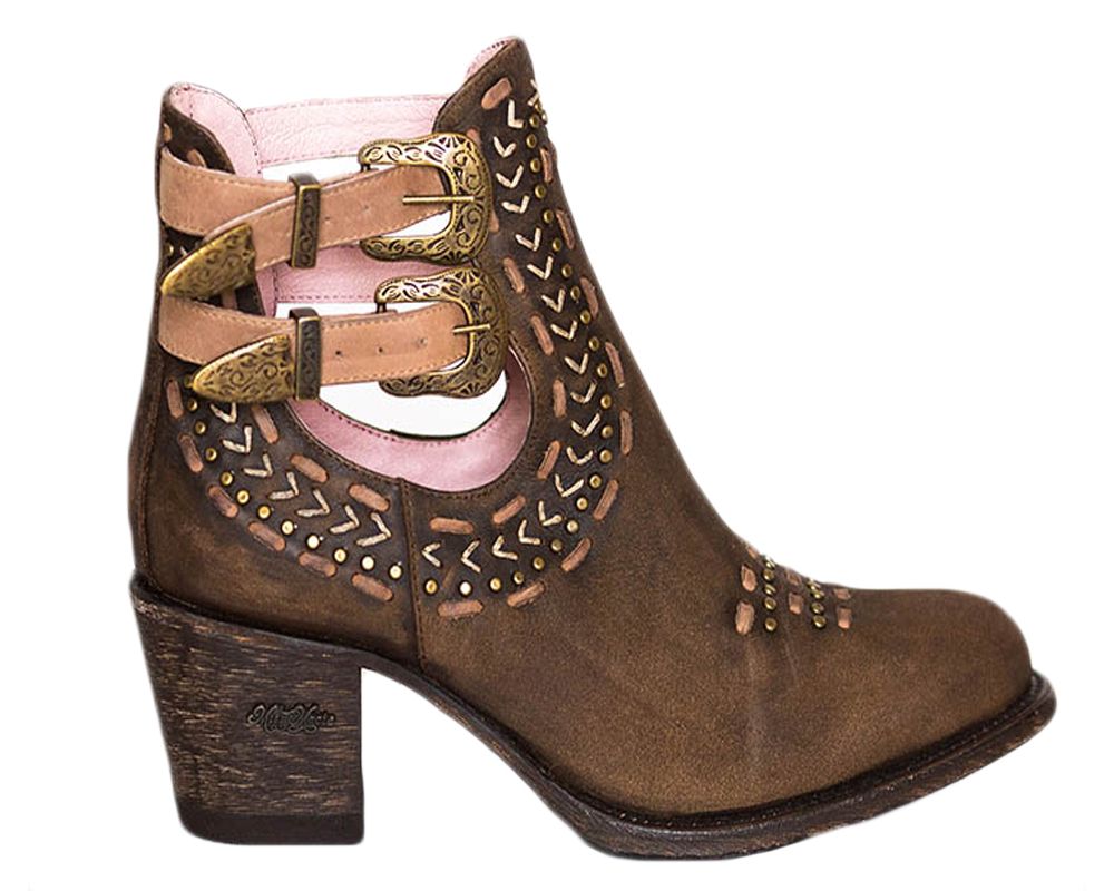 Miss Macie Geez Louise Brown Buckle Ankle Boot