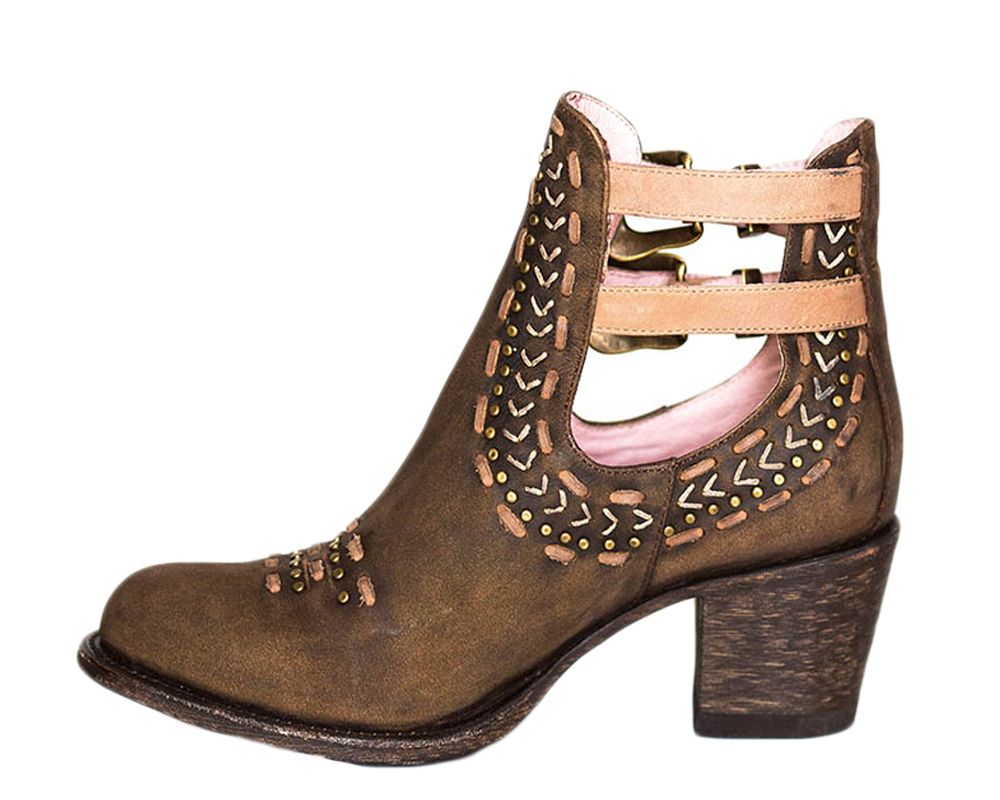 Miss Macie Geez Louise Brown Buckle Ankle Boot