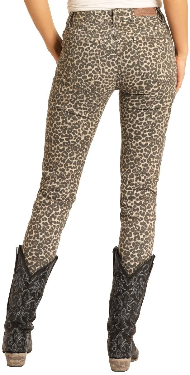 Rock and  Roll Cowgirl Women's Print Stretch Skinny Jeans W1S4147