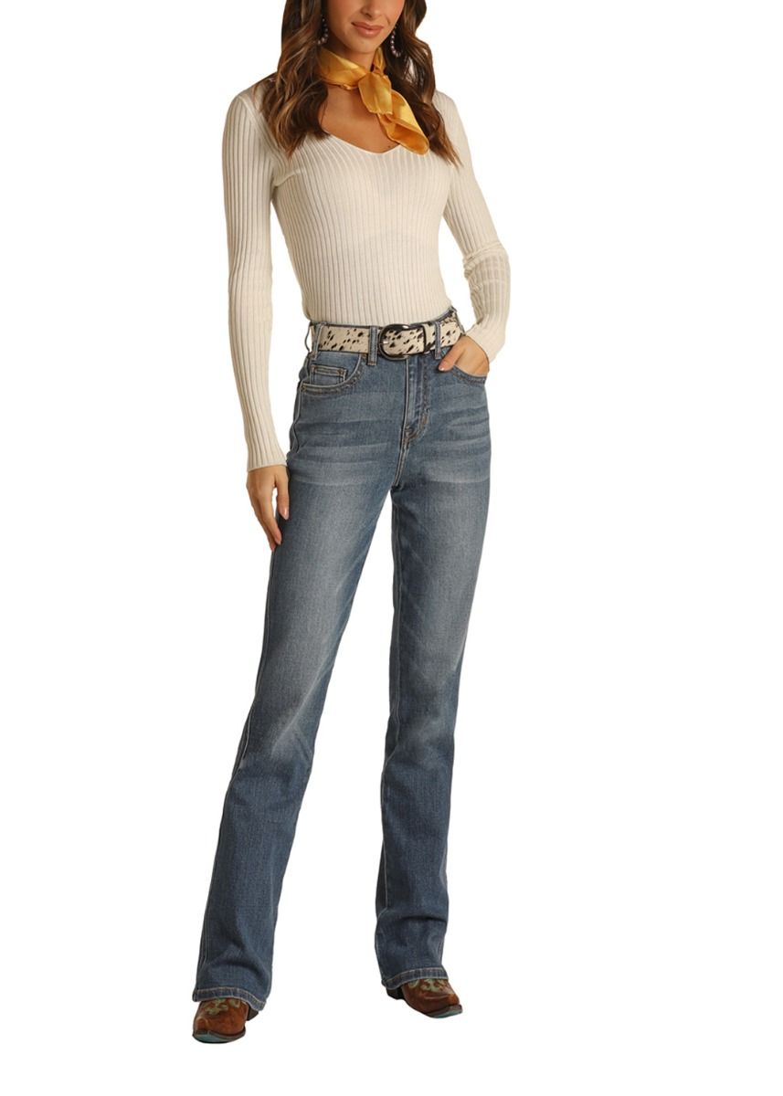 Ladies High Rise Denim Jeans WH-1684