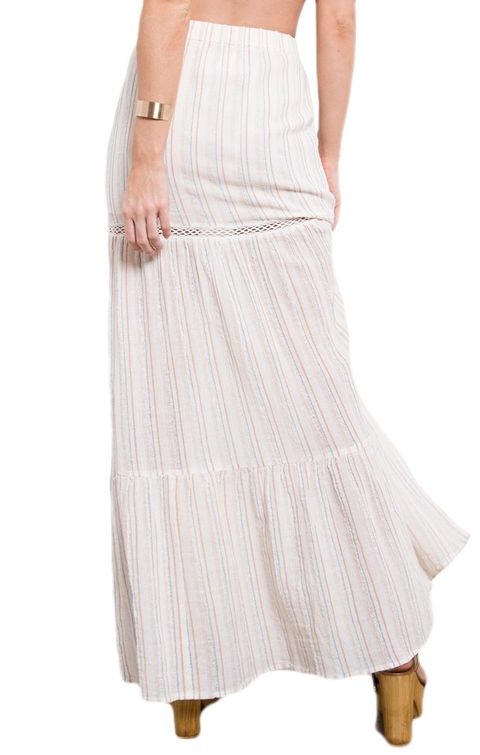 White Crow Ava Maxi Skirt in Whisper White