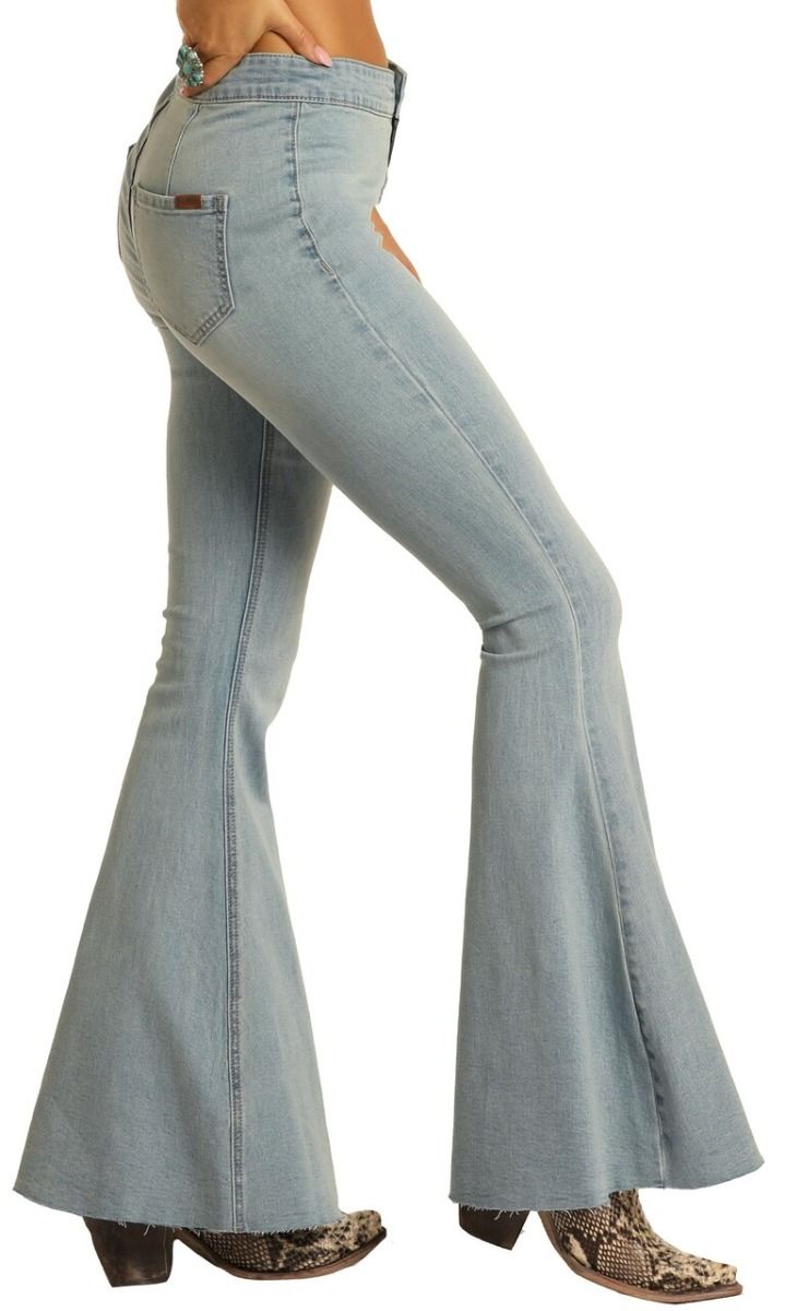 Bargain Bells High Rise Stretch Pull On Flare Jeans