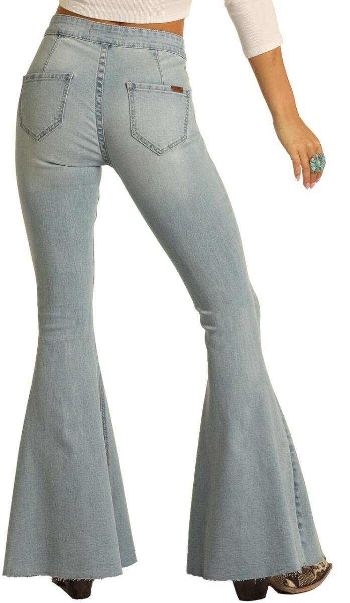 Bargain Bells High Rise Stretch Pull On Flare Jeans