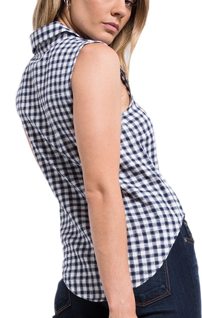 White Crow Sadie Gingham Shirt in Indigo