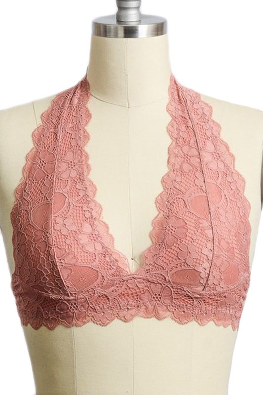 Leto Accessories Lace Halter Top Bralette