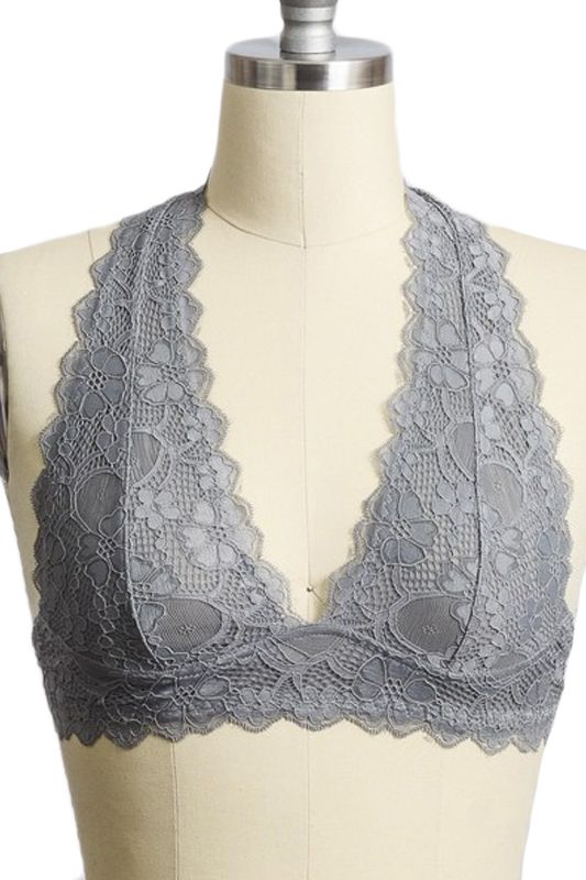 Leto Accessories Lace Halter Top Bralette