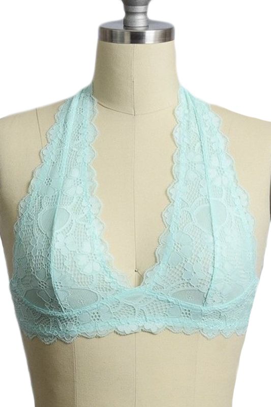 Leto Accessories Lace Halter Top Bralette