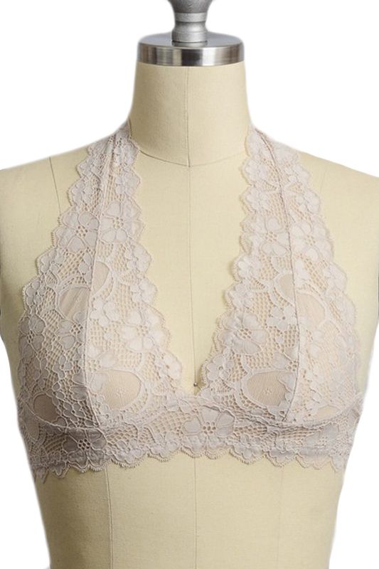 Leto Accessories Lace Halter Top Bralette