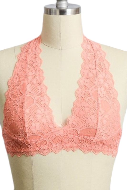 Leto Accessories Lace Halter Top Bralette