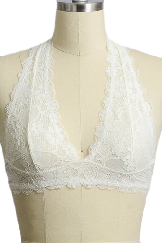 Leto Accessories Lace Halter Top Bralette