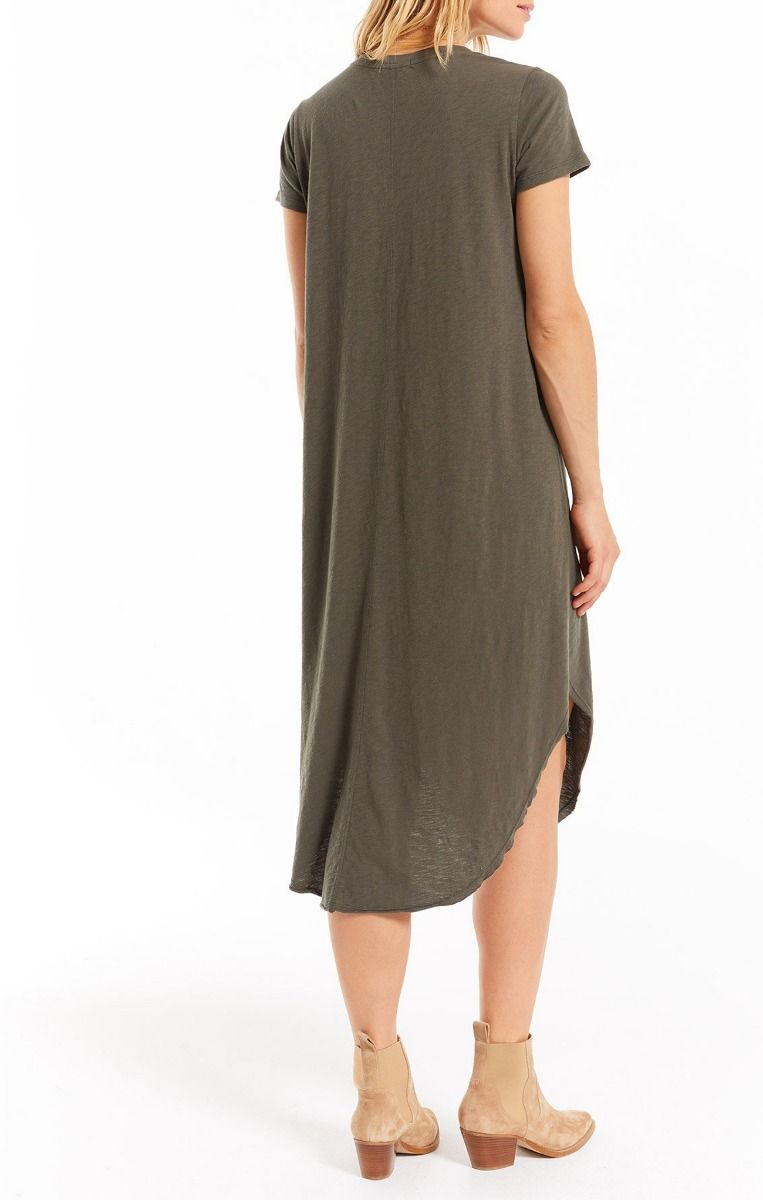 Short Sleeve Reverie Dress in Seaweed by Z Supply ZD213342