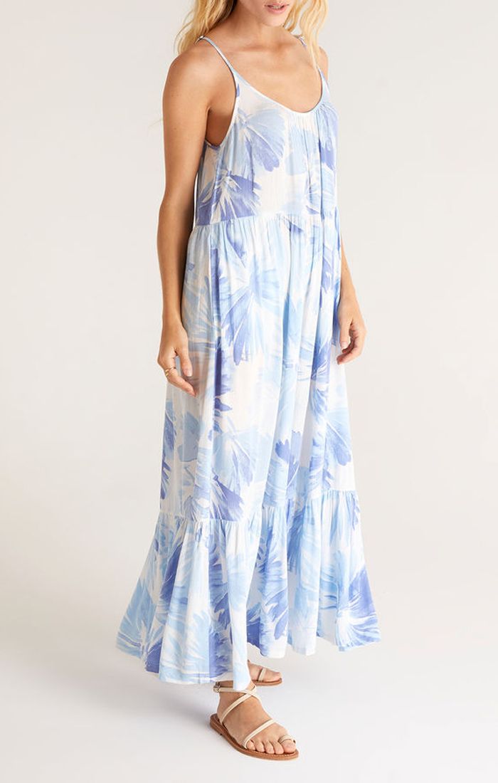 Lido Watercolor Dress in Pacific Blue ZD222224