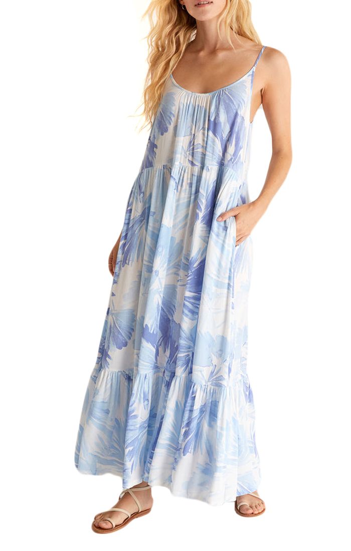 Lido Watercolor Dress in Pacific Blue ZD222224