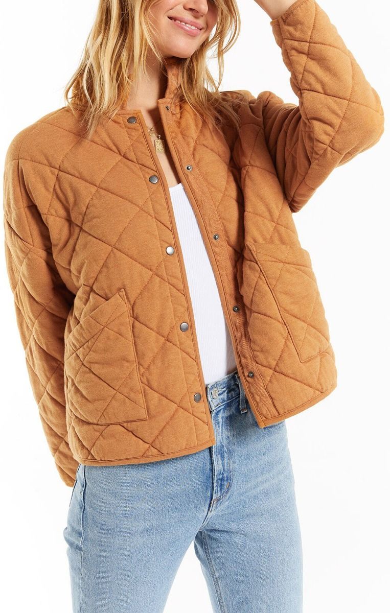 Maya Quilted Jacket in Camel Brown by Z Supply ZJ203646