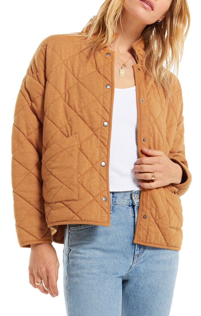 Maya Quilted Jacket in Camel Brown by Z Supply ZJ203646