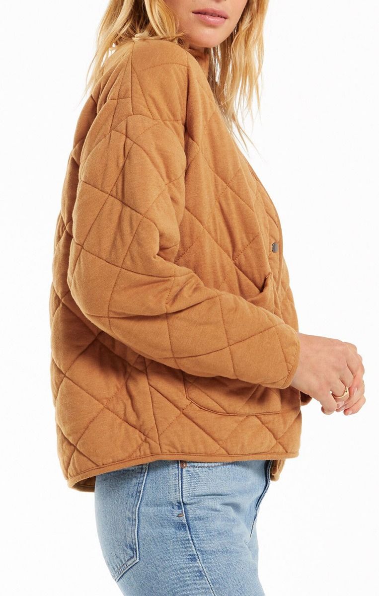 Maya Quilted Jacket in Camel Brown by Z Supply ZJ203646