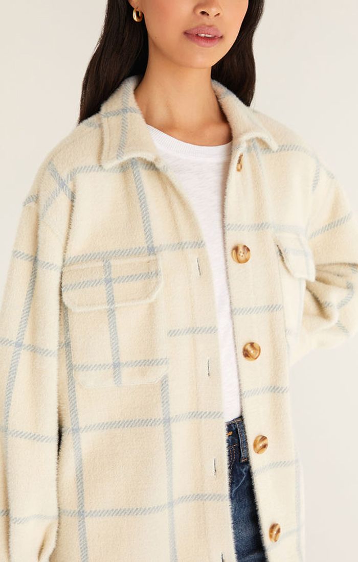 Plaid Tucker Jacket In Sand By Z Supply ZJ213286