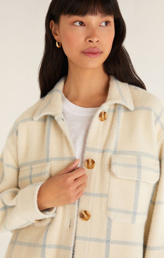 Plaid Tucker Jacket In Sand By Z Supply ZJ213286